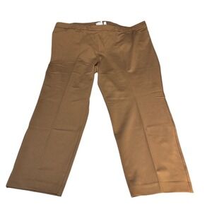 Susan‎ Graver Wide Leg Pants Trousers Tan Pull On Knit Womens Plus Size 4X NWOT
